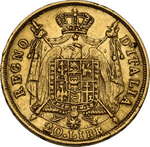 reverse: Milano. Napoleone I (1805-1814) Imperatore di Francia e Re d Italia. 20 Lire 1813