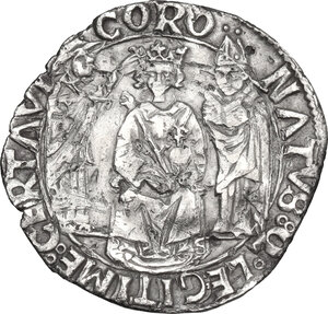 reverse: Napoli. Ferdinando I d Aragona (1458-1494). Coronato
