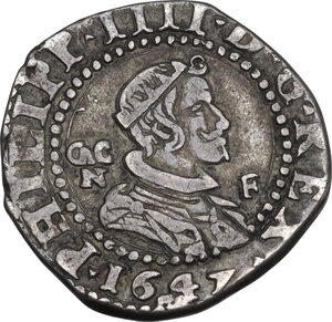 obverse: Napoli. Filippo IV di Spagna (1621-1665). 15 Grana 1647