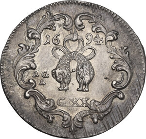 reverse: Napoli. Carlo II di Spagna (1676-1700). Tarì 1694