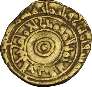 obverse: Palermo. Fatimidi, al-Aziz (365-386 AH / 975-996 AD) . Tarì o 1/4 dinar, (Siqilliya?), 383 AH