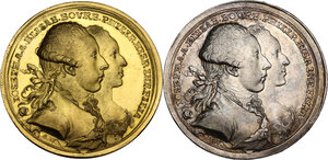 obverse: Parma. Giuseppe Arciduca d Austria e Elisabetta di Borbone. Coppia di medaglie (oro ed argento) 1760 per il matrimonio