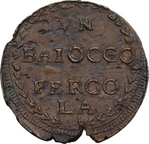 reverse: Pergola. Repubblica Romana (1789-1799). Baiocco 1798
