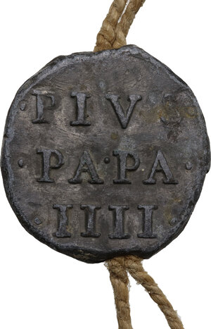 obverse: Roma. Pio IV (1559-1565), Gian Angelo de  Medici . Bolla plumbea