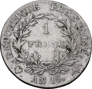 reverse: Torino. Napoleone I (1805-1814) Imperatore di Francia e Re d Italia. 1 Franco A. 13 (1804)