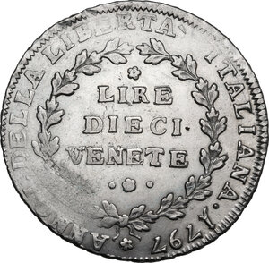 reverse: Venezia. Governo Provvisorio (1797-1798). Dieci Lire 1797, 1° tipo
