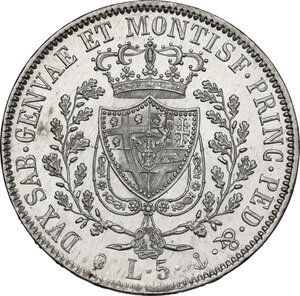 reverse: Carlo Felice (1821-1831). 5 lire 1830 Genova
