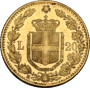 reverse: Umberto I (1878-1900). 20 Lire 1882