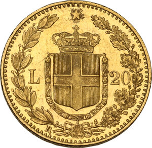 reverse: Umberto I (1878-1900). 20 Lire 1893