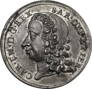 obverse: Carlo Emanuele III (1730-1773). Medaglia per la liberazione di Alessandria, 1746