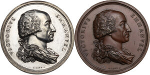 obverse: Vittorio Emanuele I (1802-1821). Coppia di medaglie 1814 per il ritorno del Re a Torino
