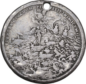 reverse: Pio V (1566-1572), Antonio Michele Ghislieri. Medaglia A. VI, per la Battaglia di Lepanto
