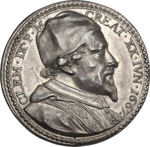 obverse: Clemente IX (1667-1669), Giulio Girolamo Rospigliosi. Medaglia 1667, per l elezione al Pontificato