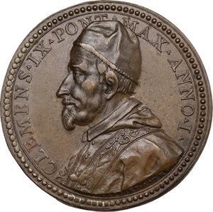 obverse: Clemente IX (1667-1669), Giulio Girolamo Rospigliosi. Medaglia straordinaria A. I per la clemenza del Papa