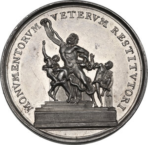 reverse: Pio VII (1800-1823), Barnaba Chiaramonti. Medaglia annuale A. XVIII, per la restituzione delle opere d arte da parte della Francia