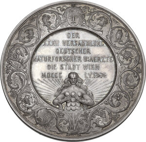 reverse: Austria. Franz Joseph (1848-1916). Silver medal 1856 for the Congress of German Naturalists and Doctors in Vienna