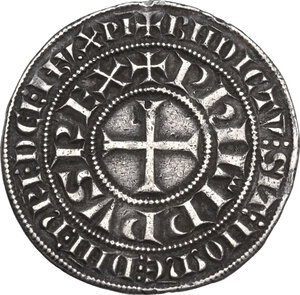 obverse: France. Philip IV (1268-1314), called the Fair. Gros tournois à l O rond , 1303-1306