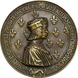 obverse: France. Louis XII (1462-1498-1515) and Anne of Brittany (1477-1514). AE cast medal, 1500