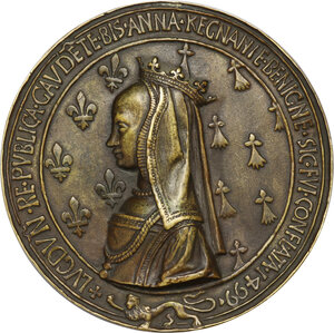 reverse: France. Louis XII (1462-1498-1515) and Anne of Brittany (1477-1514). AE cast medal, 1500
