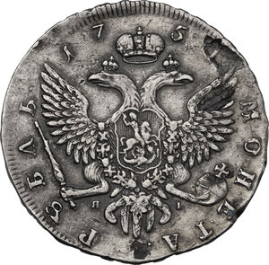 reverse: Russia. Elizabeth (1741-1761). Rouble 1754 СПБ-ЯI, St. Petersburg mint