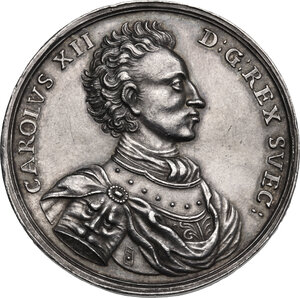 obverse: Sweden. Karl XII (1697-1718). Medal 1706 celebrating the King s victories and glorious war campaigns (1700-1706)