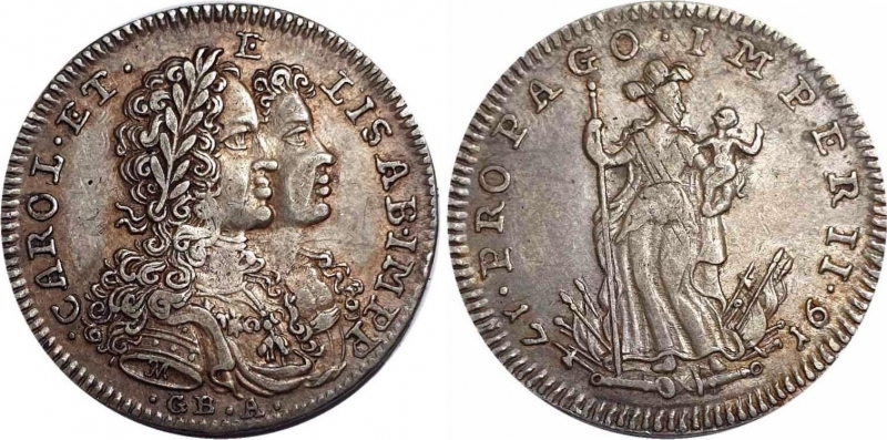 obverse: Italy Italia-Spagna NAPOLI Carlo VI (1711-1734) Tarì 1716 XF-