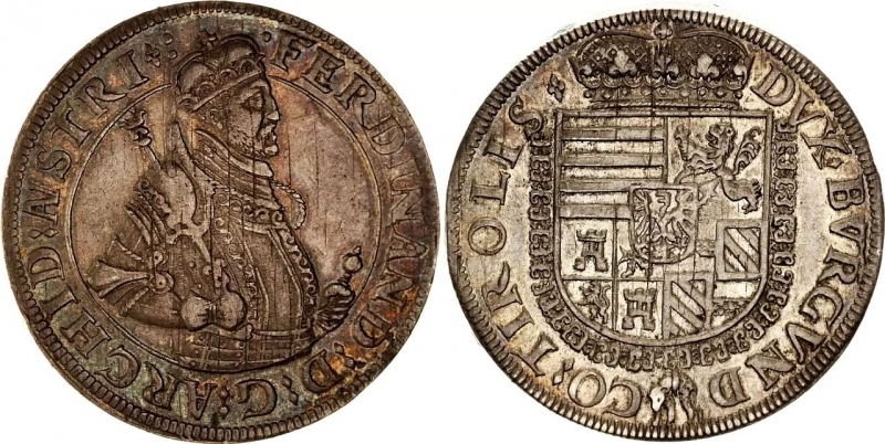 obverse: Thaler Austria Hungary 1 Taler 1564 - 1595 (ND) Tirolis XF