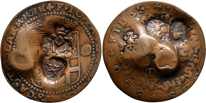obverse: MALTA. Order of Knights of the Hospital of St. John of Jerusalem (Knights of Malta). Jean-Paul Lascaris Castellar. Grandmaster, 1636-1657. 4 Tari 