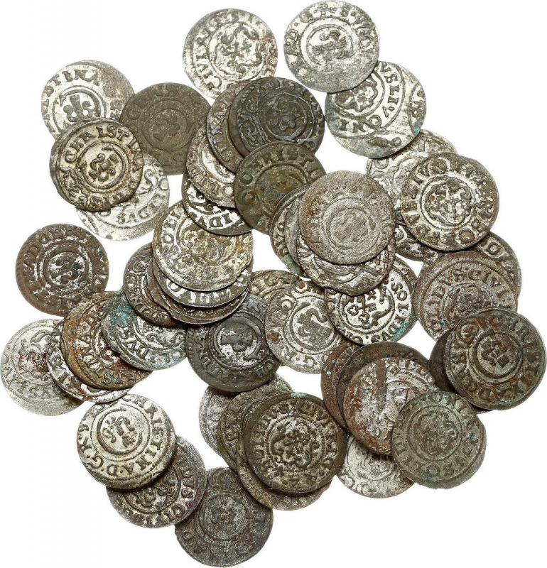obverse: SWEDISH OCCUPATION-Riga Latvia Livonia 46 Solidus coins(1611-1654) Riga.Silver