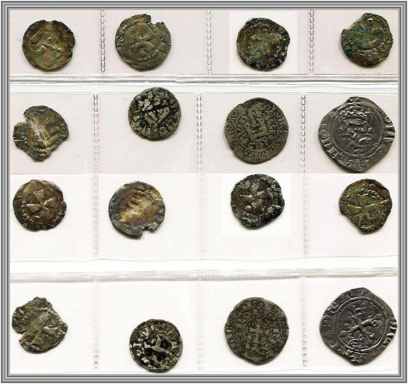 obverse: S.D. FRANCE, lot of 8 coins: Bar, denarius. F
