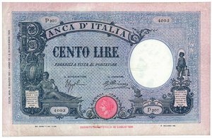obverse: REGNO D ITALIA - 100 Lire 