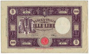 obverse: LUOGOTENENZA - 1.000 Lire M grande - Decr. 08/03/1945.