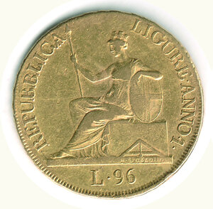 obverse: GENOVA - Repubblica Ligure – 96 Lire 1804 An. VII - Due colpetti.