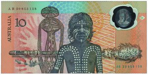 obverse: AUSTRALIA - 10 Dollars 1988