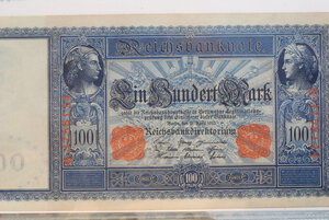 obverse: GERMANIA 100 Mark 1910 3 biglietti