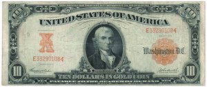 obverse: STATI UNITI - 10 Dollari - Sigillo giallo Billegas.