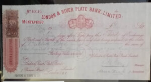 obverse: LONDON & RIVER PLATE BANK - Lettera di cambio