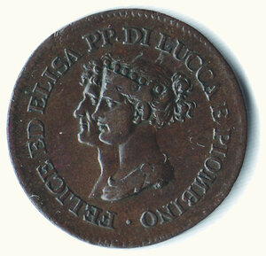obverse: LUCCA e PIOMBINO - Felice ed Elisa - 3 Cent. 1806.