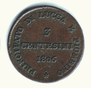 reverse: LUCCA e PIOMBINO - Felice ed Elisa - 3 Cent. 1806.