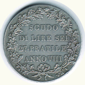 reverse: MILANO - Repubblica Cisalpina - Scudo da 6 Lire ‘27 pratile’.