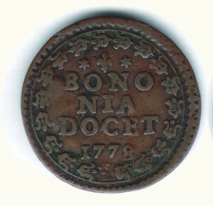 obverse: BOLOGNA - Pio VI - Quattrino 1778.