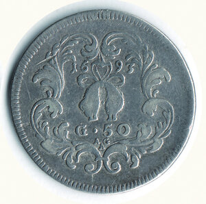 reverse: NAPOLI - Carlo II  (1674-1700) - ½ Ducato 50 gr. 1693.