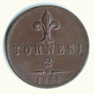 reverse: NAPOLI - Francesco II (1859-1861) - 2 Tornesi 1859.