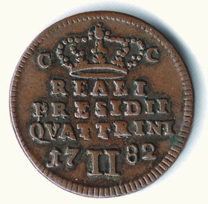 reverse: ORBETELLO Ferdinando IV - Presidi Reali - 2 Quattrini 1782