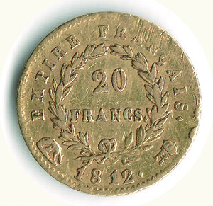 reverse: ROMA - Napoleone - 20 Lire 1813.