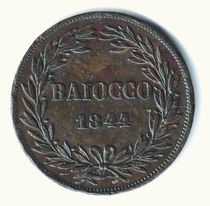 reverse: ROMA - Gregorio XVI (1831-1846) - Baiocco 1844.