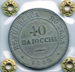 reverse: ROMA - II Repubblica Romana - 40 Baiocchi
