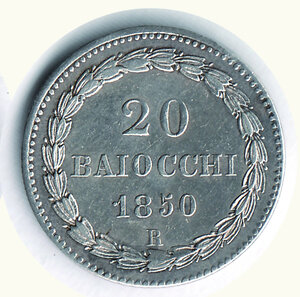 reverse: ROMA - 20 Baiocchi 1850 .