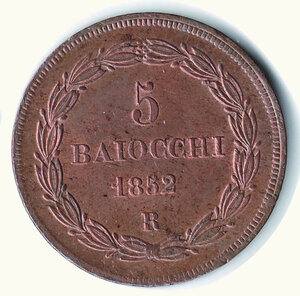 reverse: ROMA PIO IX - 5 Baiocchi 1852