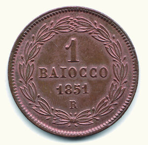 reverse: ROMA - Pio IX - Baiocco 1851